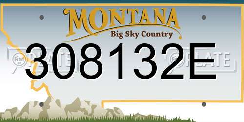 308132E Montana License Plate