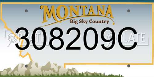 308209C Montana License Plate