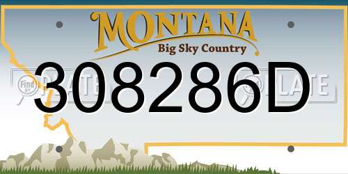 308286D Montana License Plate