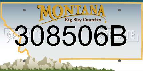 308506B Montana License Plate