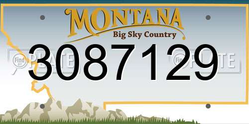3087129 Montana License Plate