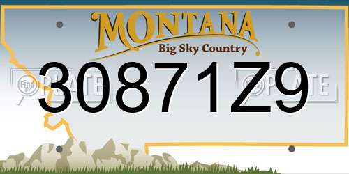 30871Z9 Montana License Plate