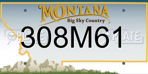 308M61 Montana License Plate