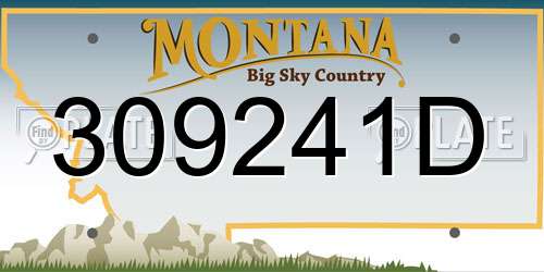 309241D Montana License Plate