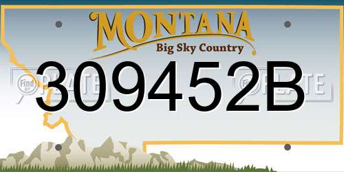309452B Montana License Plate