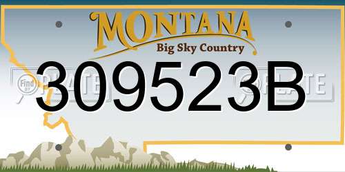 309523B Montana License Plate