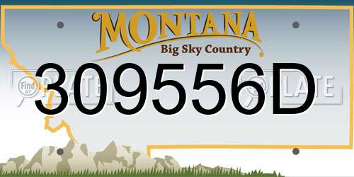 309556D Montana License Plate