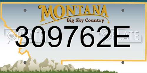 309762E Montana License Plate