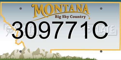 309771C Montana License Plate