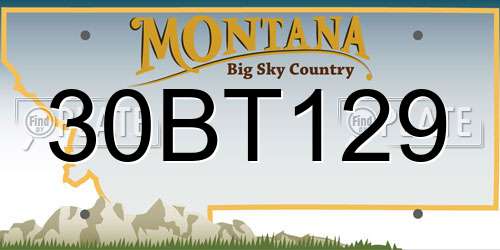 30BT129 Montana License Plate