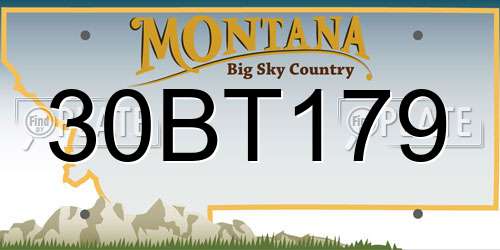 30BT179 Montana License Plate