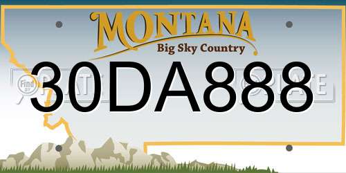 30DA888 Montana License Plate