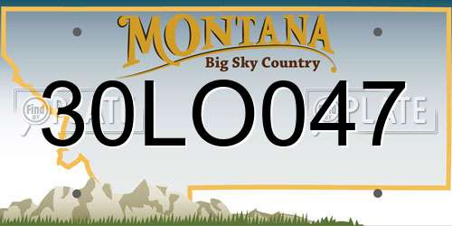 30LO047 Montana License Plate