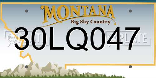 30LQ047 Montana License Plate