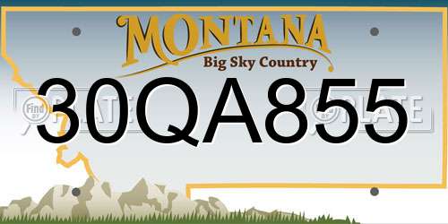 30QA855 Montana License Plate
