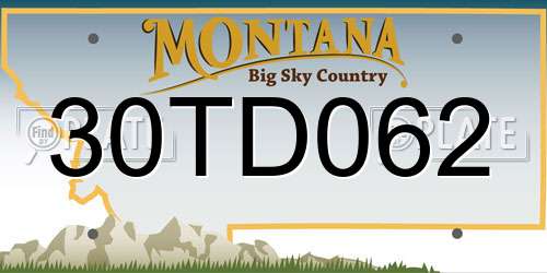 30TD062 Montana License Plate