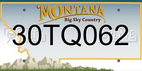30TQ062 Montana License Plate