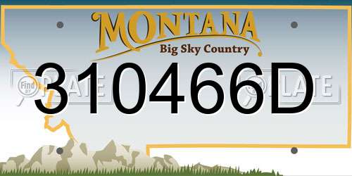 310466D Montana License Plate