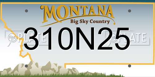 310N25 Montana License Plate