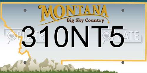 310NT5 Montana License Plate