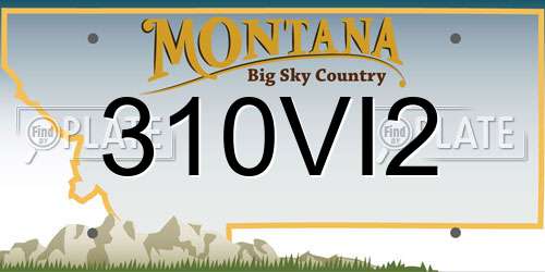 310VI2 Montana License Plate