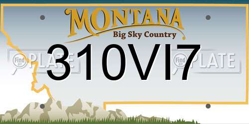 310VI7 Montana License Plate