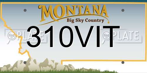310VIT Montana License Plate
