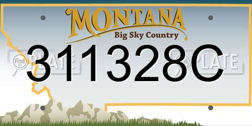 311328C Montana License Plate