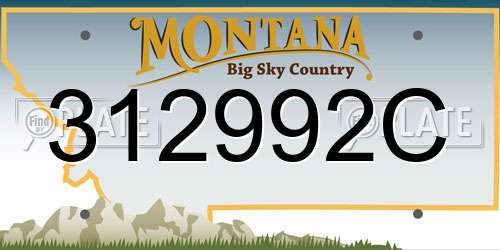 312992C Montana License Plate