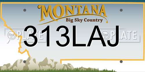 313LAJ Montana License Plate