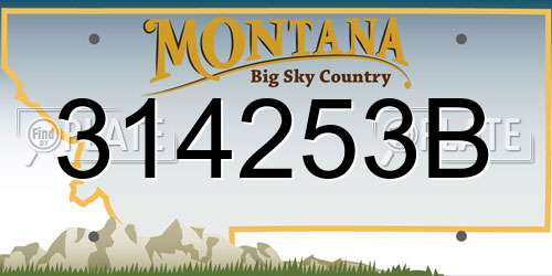 314253B Montana License Plate