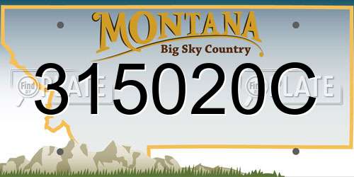 315020C Montana License Plate