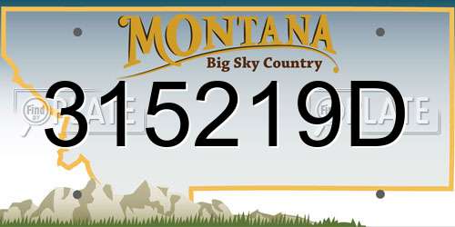 315219D Montana License Plate