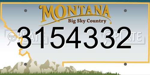 3154332 Montana License Plate