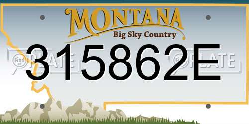 315862E Montana License Plate