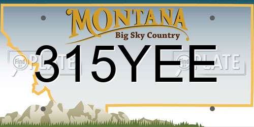 315YEE Montana License Plate