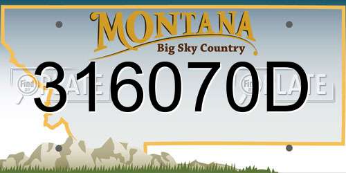 316070D Montana License Plate