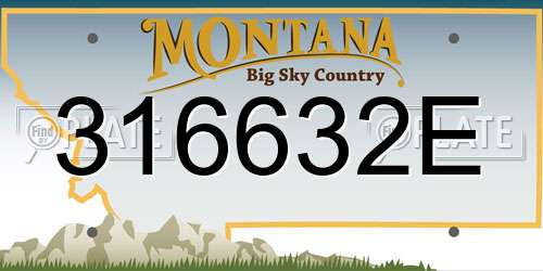 316632E Montana License Plate