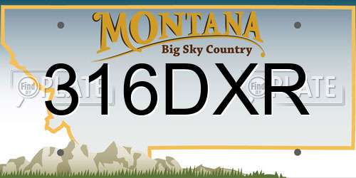 316DXR Montana License Plate