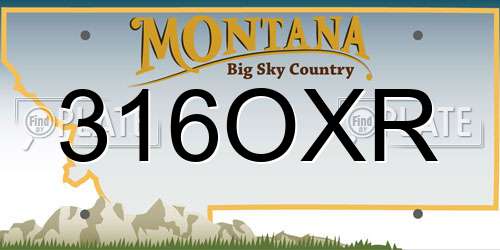 316OXR Montana License Plate