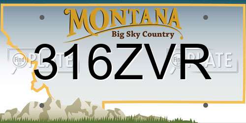 316ZVR Montana License Plate