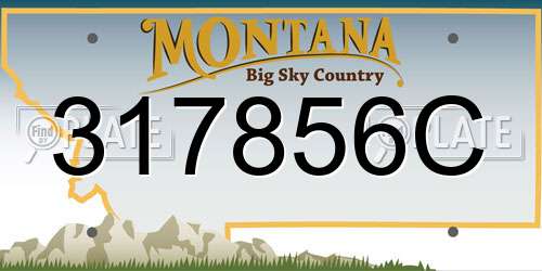 317856C Montana License Plate