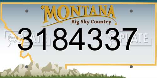3184337 Montana License Plate