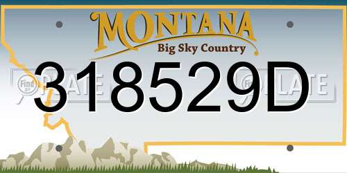 318529D Montana License Plate