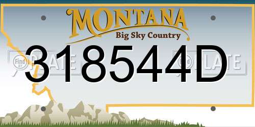 318544D Montana License Plate