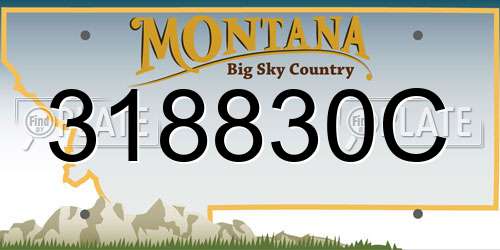 318830C Montana License Plate