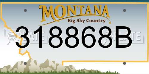 318868B Montana License Plate