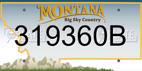 319360B Montana License Plate