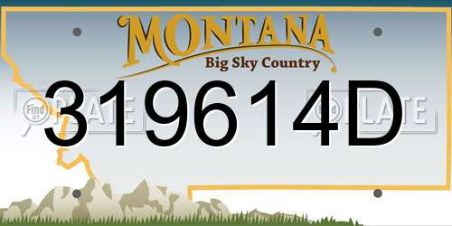 319614D Montana License Plate