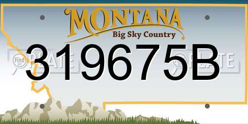 319675B Montana License Plate